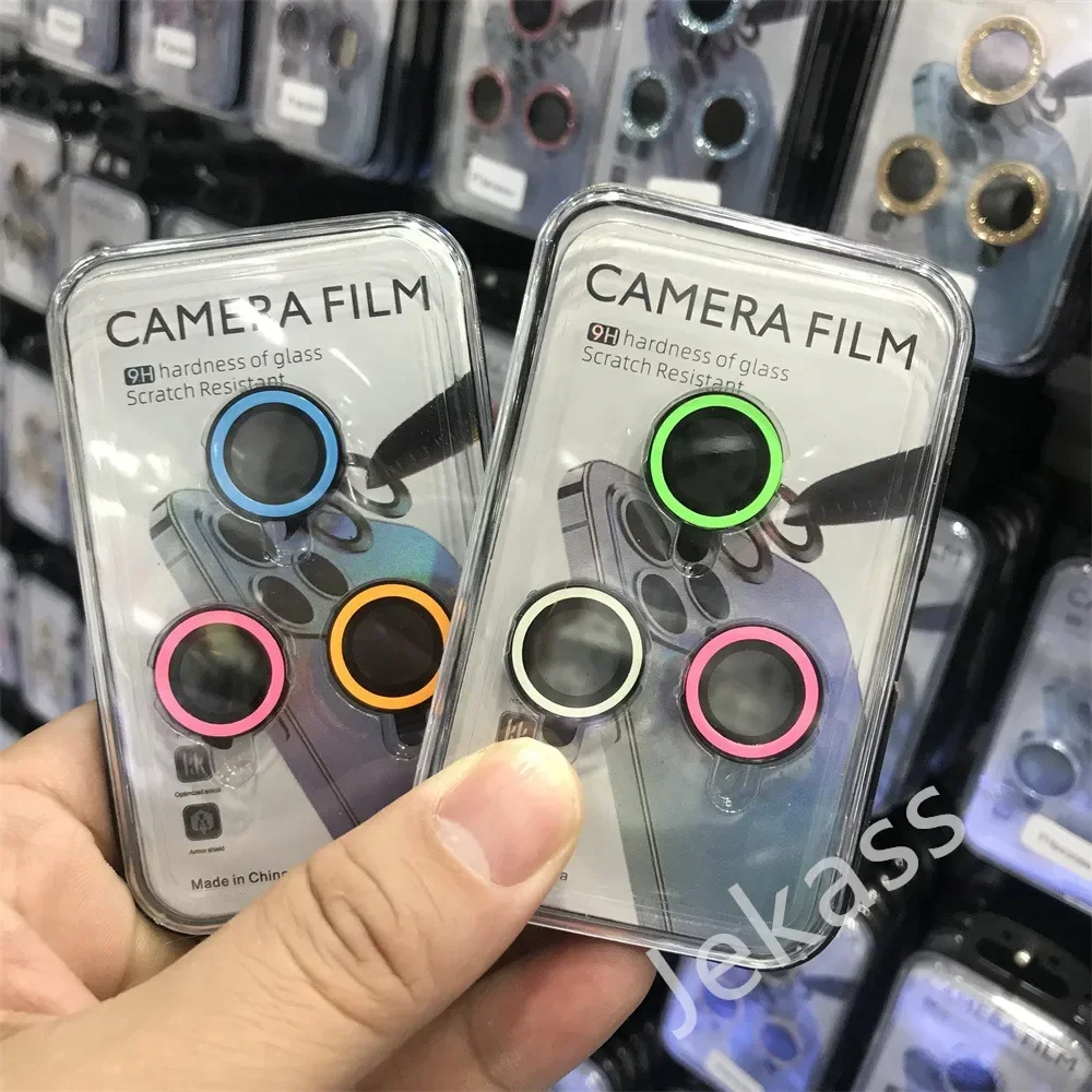 Серебристая защитная линза для камеры IPhone 15 16 Pro Max красочная пленка из