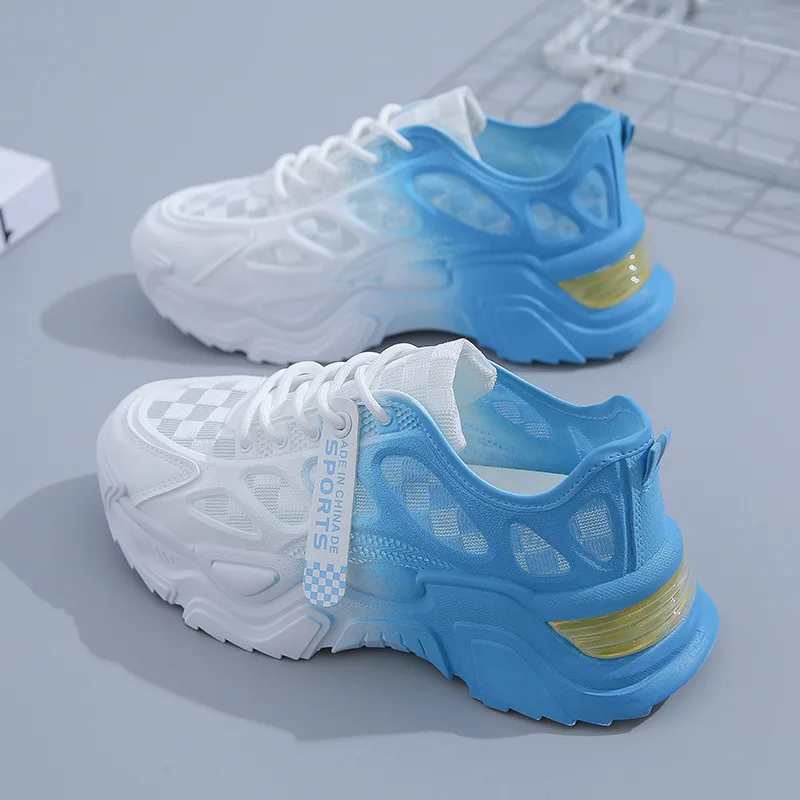 Shoes for Women Sneakers Shoes Women's Sports Shoes Summer New Korean Version Thick Bottom Mesh Breathable Student Women's Shoes