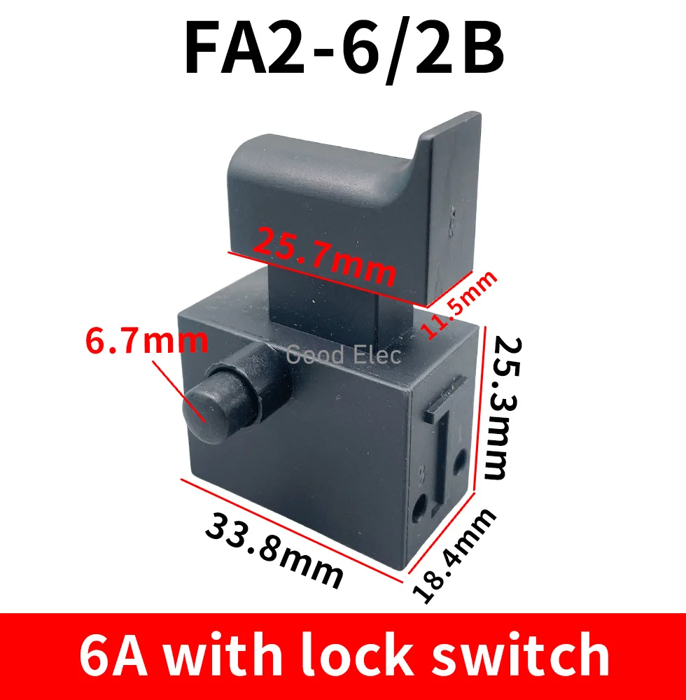 

Пластиковый переключатель FA2-6/2B 5А