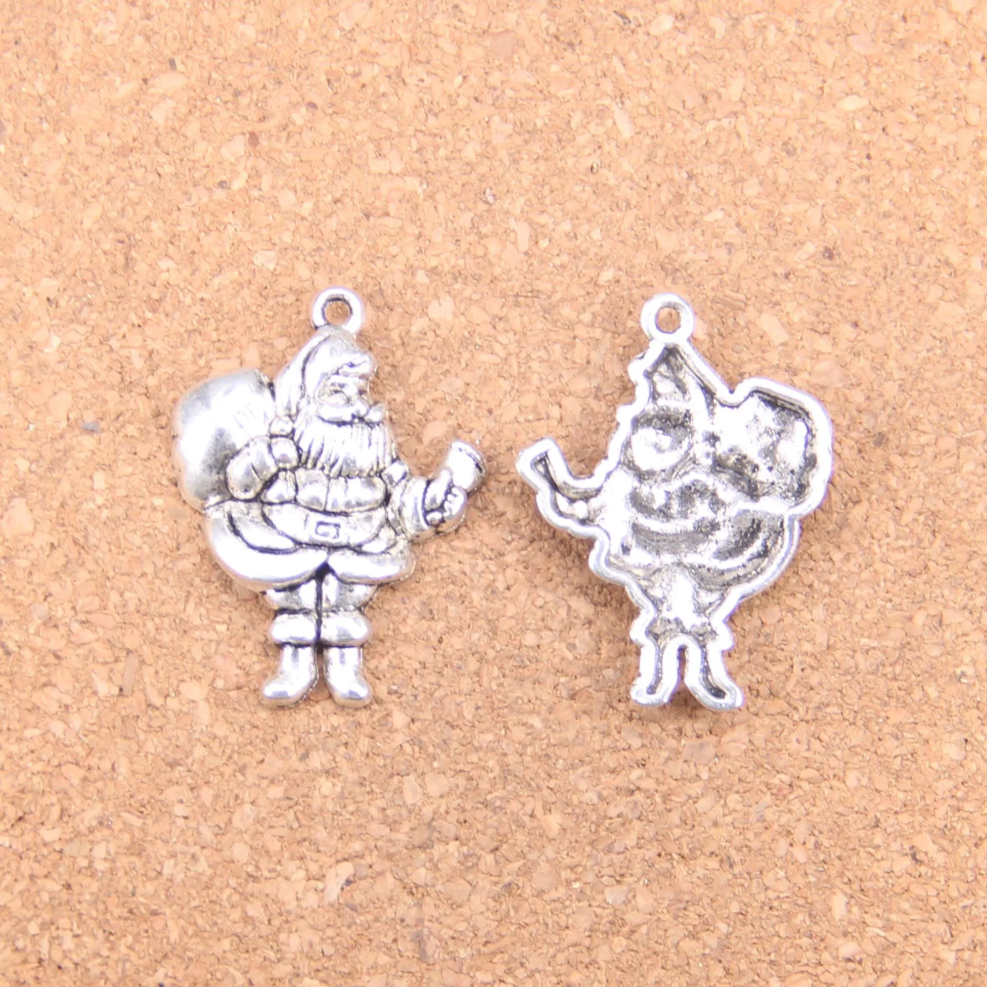 

36pcs Charms Christmas Santa Claus gift 33x25mm Antique Pendants,Vintage Tibetan Silver Jewelry,DIY for bracelet necklace