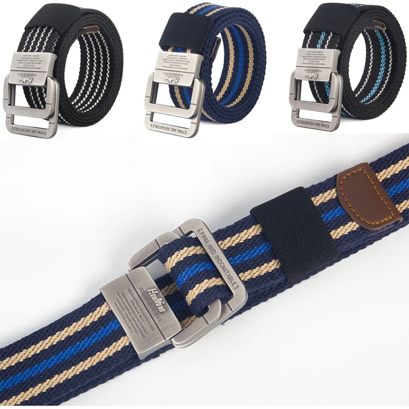 Fashion Trend Canvas Belt Unisex Casual Simple All-Match Jeans Accessories Outdoor Sports Training Tactical Nylon Waistband Men