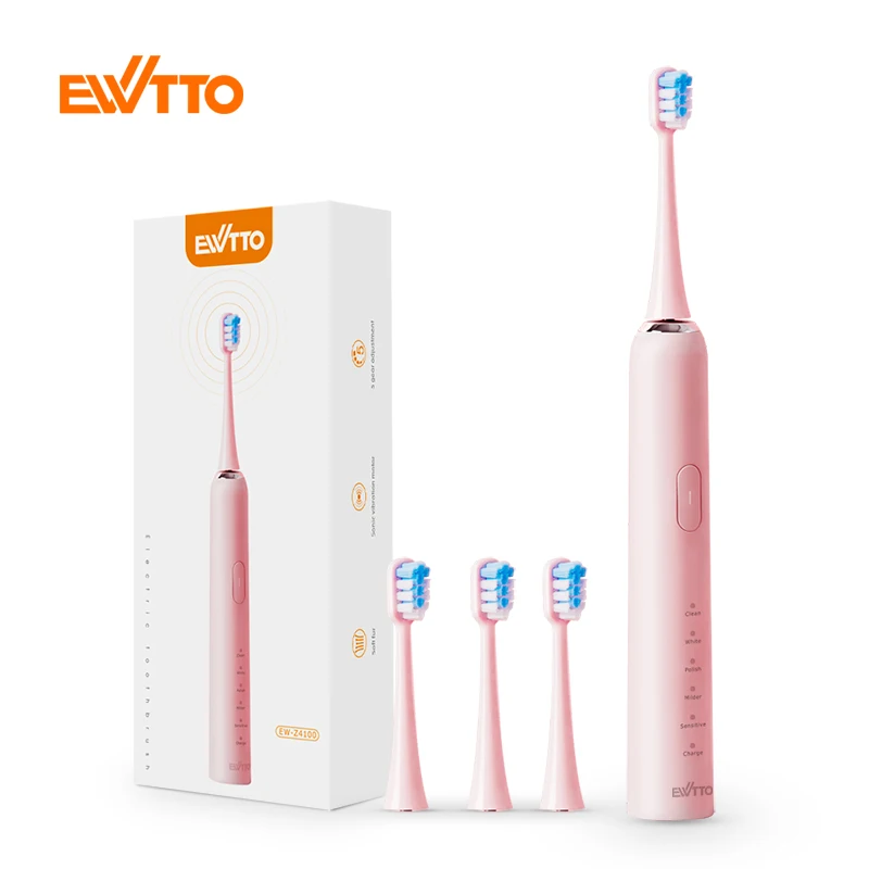 

Sonic Electric Toothbrushes for Adult Smart Timer Teeth Whitening Multifunctional Ultrasonic Tooth Brush With 4 Brush Head