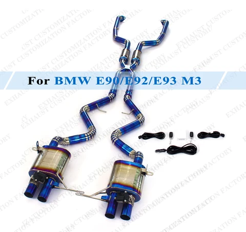 Титановая выхлопная система для BMW E90 E92 E93 M3 4.0L 2009-2013 годов, глушитель с клапаном, пульт дистанционного управления, настраиваемый