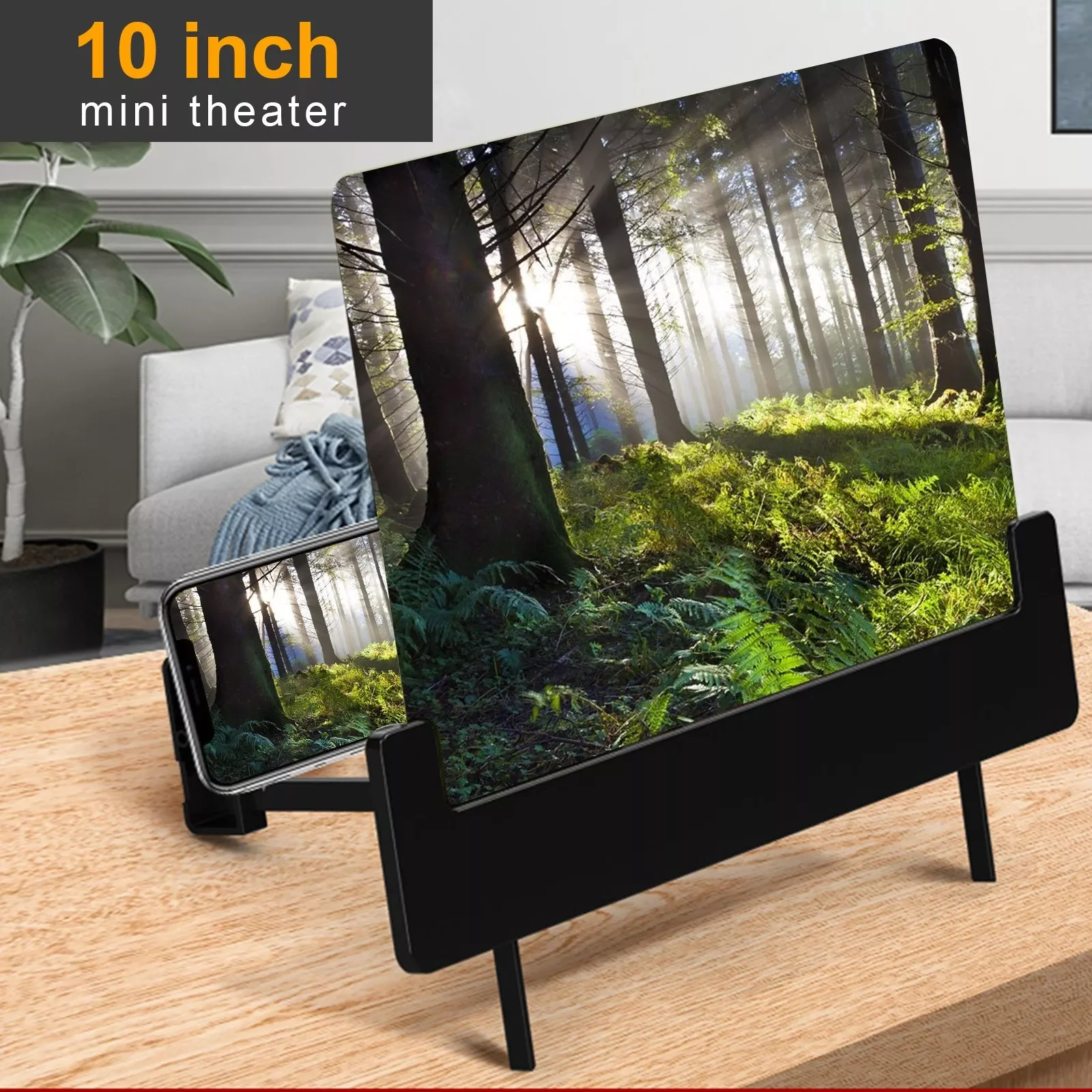 

Mobile Phone Screen Amplifier 10 Inch 3D Movie Screen Enlarge Vivid Magnifier HD Projector Desktop Stand Holder