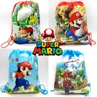Сумка Super Mario Bros портативная из нетканого материала с карманом на шнурке