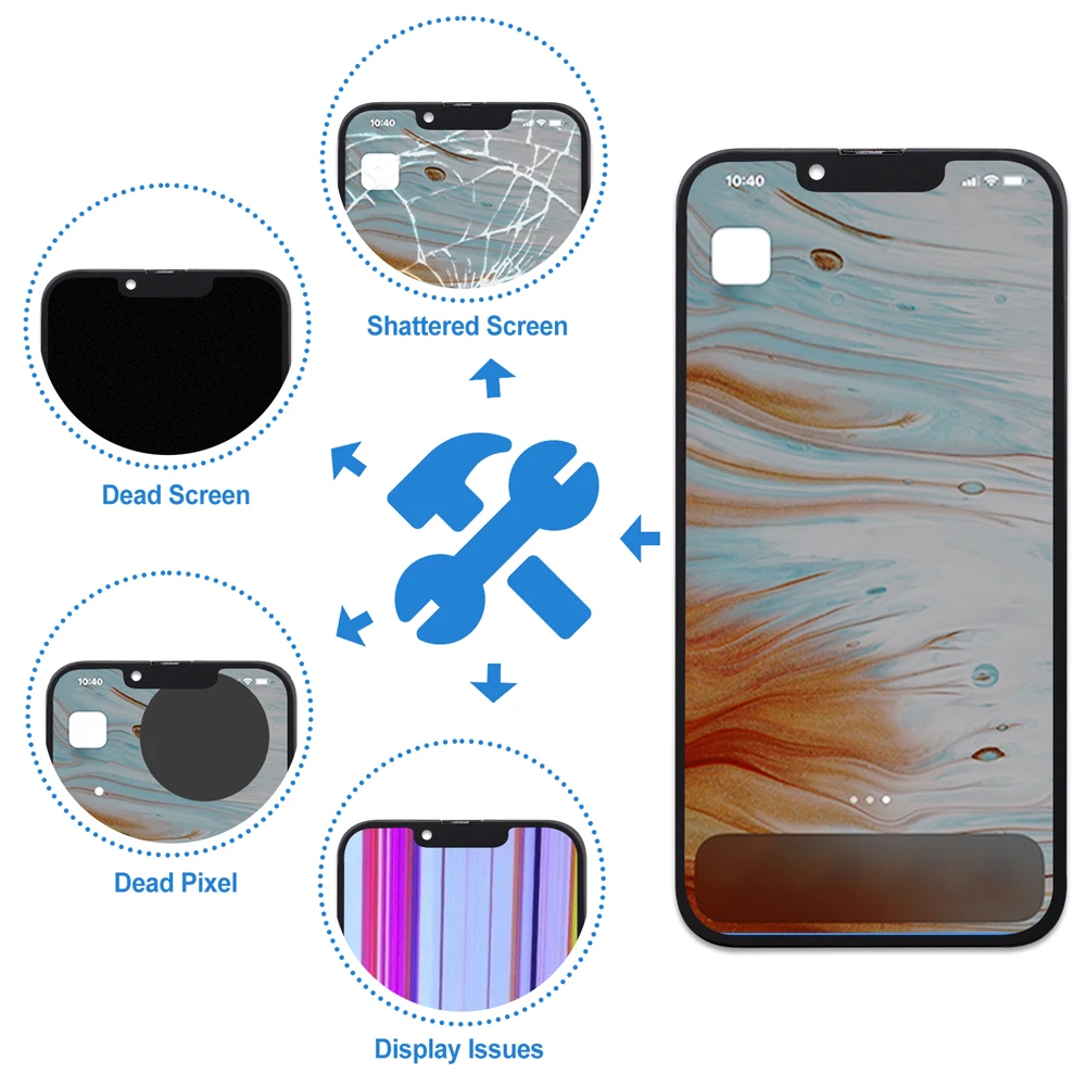 Фото RFLCD OLED-дисплей для iPhone 13 Pro, 100% протестированная сенсорная панель в сборе, запасные части A2638 A2483 A2636 A2639 №2