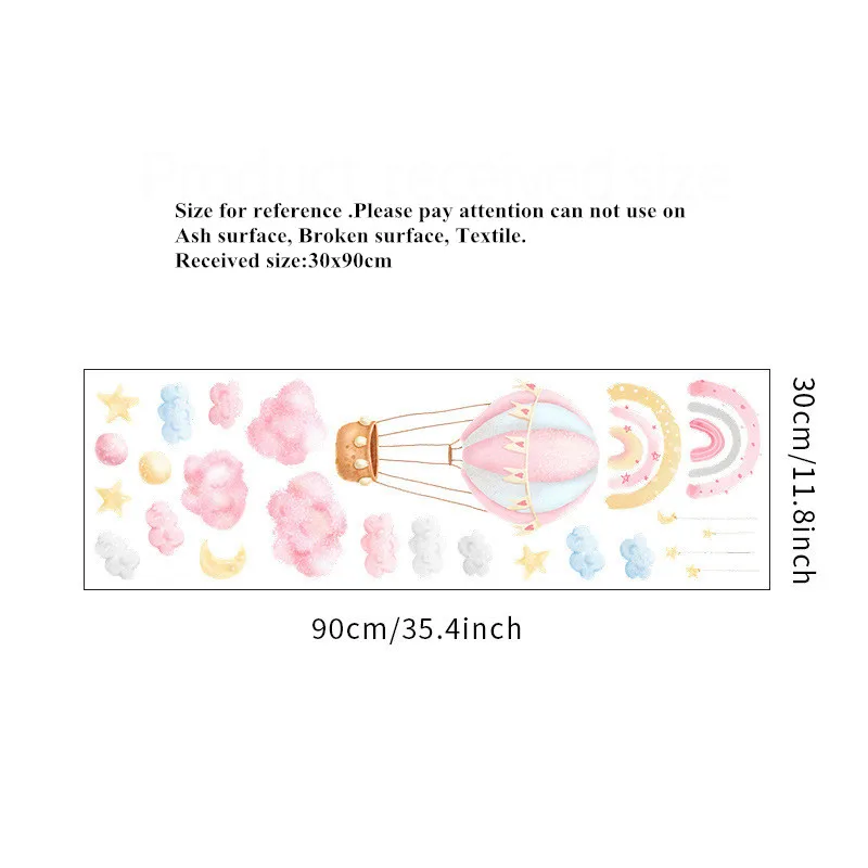 Мультяшные Радужные облака воздушные шары настенные наклейки для детской