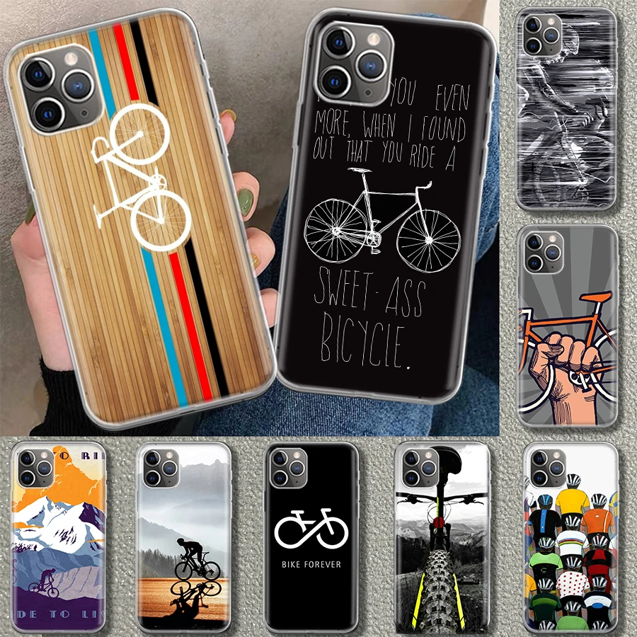 BIKE Cycling Art Phone Case Cover For iPhone 14 13 11 Pro 12 Mini 7 8 6 6S Plus + XR X XS MAX SE 5 5S Art Customized Coque Cover