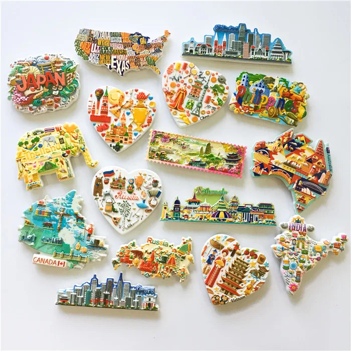 Магнит на холодильник аттракционы, Австралия, Канада, Австралия, Франция, Гонконг, Ухань, магнитная пряжка, ручной подарок, новое украшение для дома