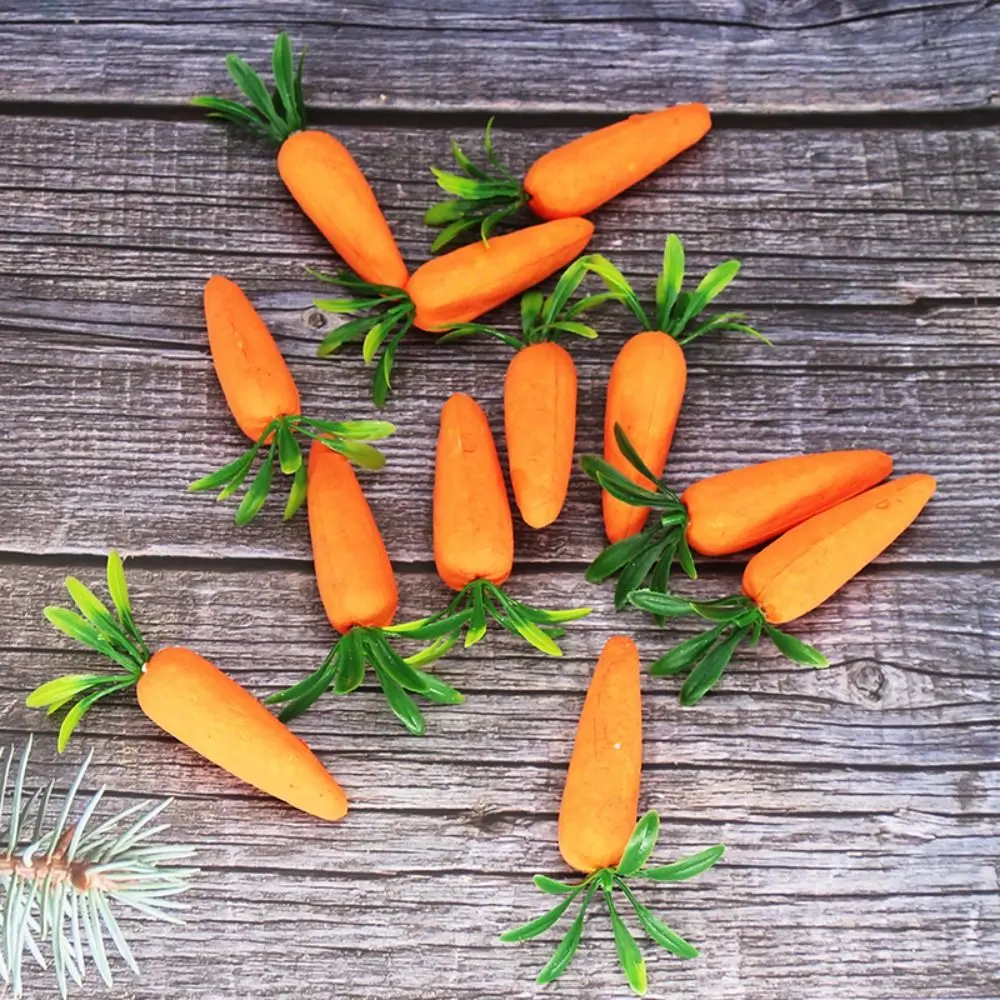 

12Pcs Easter Artificial Carrots Decoration Carrot Pendant Easter Decoration Home Hanging Decoration