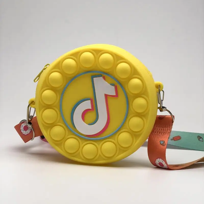

Новые игрушки Tiktok Pop It Fidget, пуш-пузыри, это игрушка, Радужный Кошелек для монет, кошелек, женская сумка из силикона, простая сумка через плечо ...
