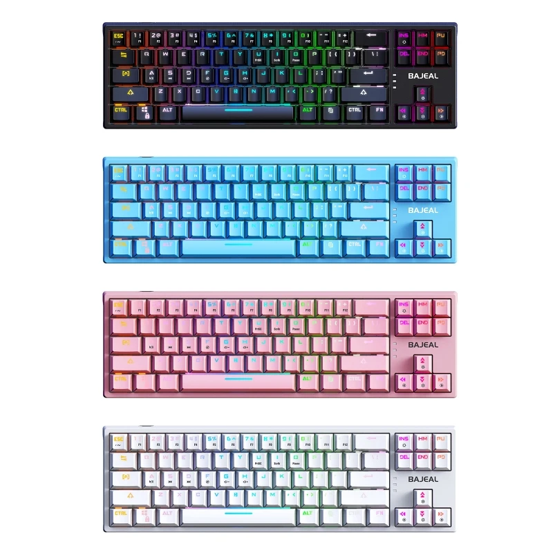 

71 Key Mechanical Keyboard RGB Backlight USB Type C Wired Game Keyboard Ergonomic Gaming Keyboard Suitable for PC Gamers