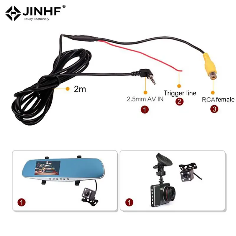 

RCA To 2.5mm AV IN Converter Cable For Car Rear View Reverse Parking Camera To Car DVR Camcoder GPS Tablet