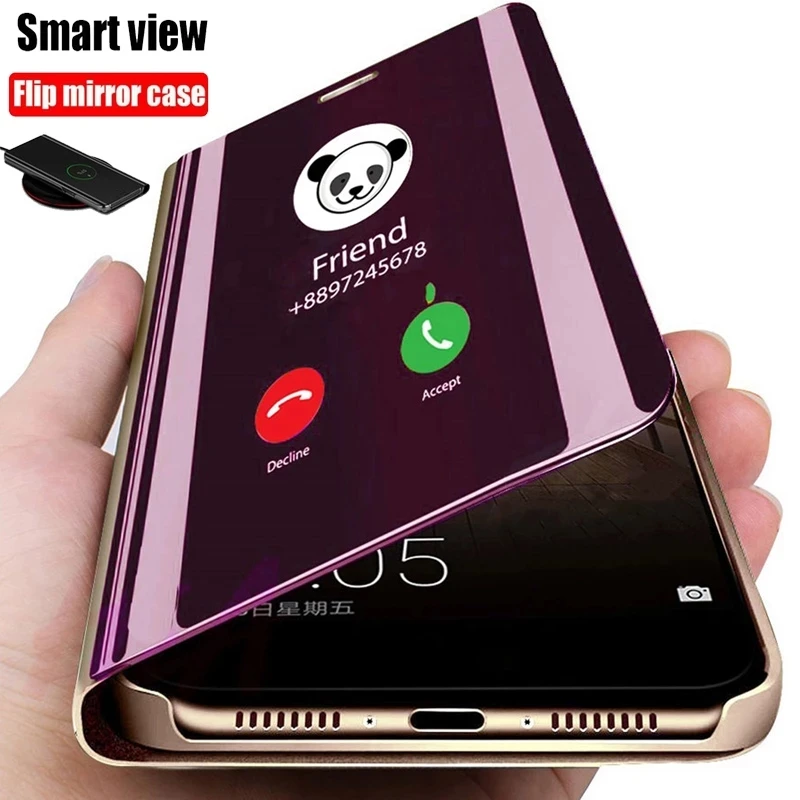

Luxury Mirror Smart View Flip Stand Case For Xiaomi Mi 10T Lite Note10 Ultra 10 Pro Poco F2 Pro X3 NFC Protective Cover Fundas