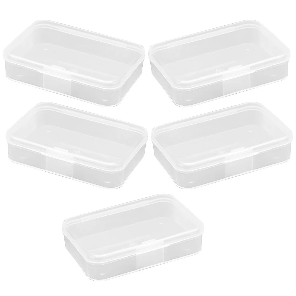

5 Pcs Component Plastic Storage Container Parts Bins Small Containers Lids Bead