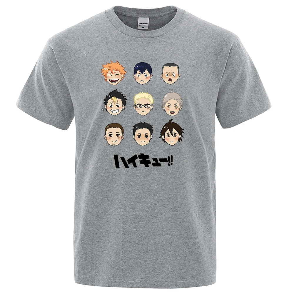 

Simple Retro T Shirt Mans Anime Haikyuu Karasuno Fly Printed Clothes Casual Loose Tshirts Breathable Round Neck Male T-Shirt
