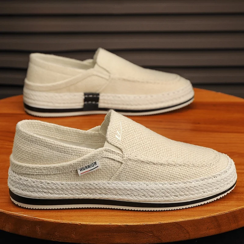 Мужская парусиновая обувь Warrior летняя дышащая тканевая в старом Пекине мужская