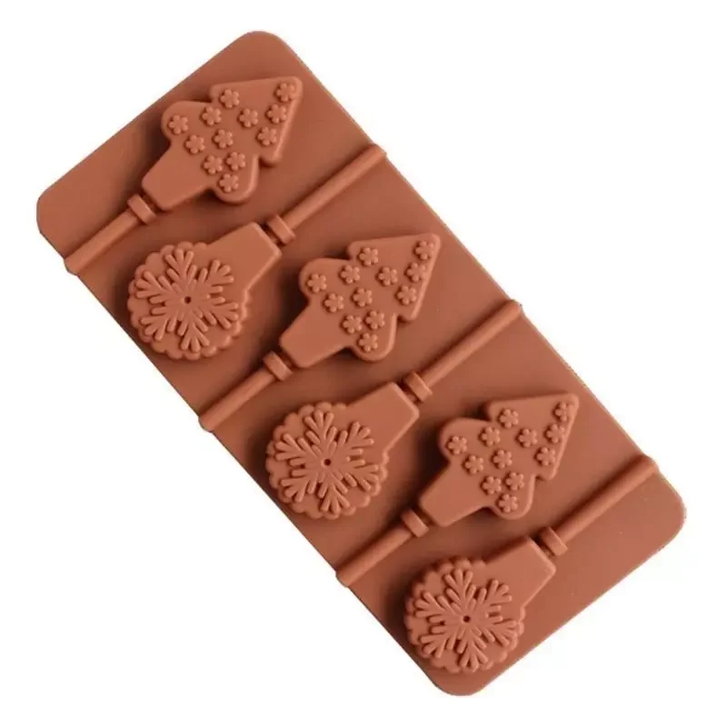 

NEW2023 Christmas Tree Snowflake Lollipop Shape Silicone Chocalate Ice Cake Mold Diy Mold Kitchen Baking Mould