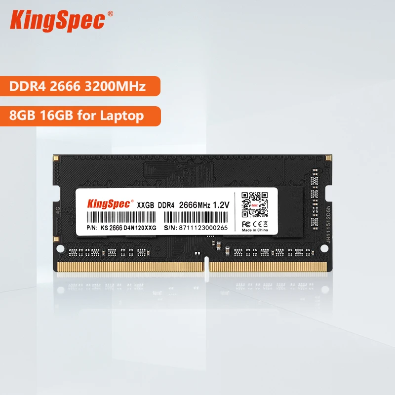 KingSpec Memoria Ram Ddr4 8GB 16GB 32GB RAM Memory Card Notebook 2666mhz 3200 mhz Memorias Rams DDR4 1.2V Laptop