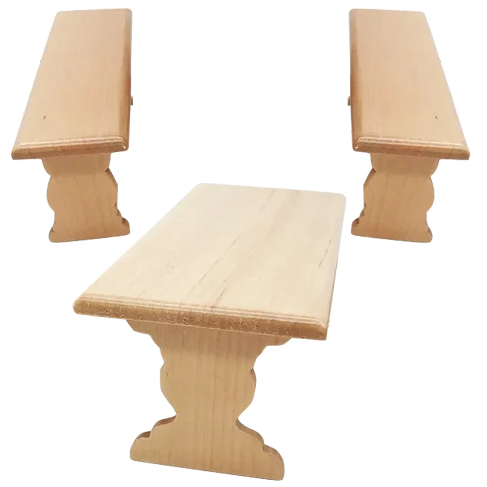 

Mini Table Chair Woodsy Decor Mini Decor Child Desk Chair Dollhouse Table Chairs Furniture Kids Pretend Play Toy