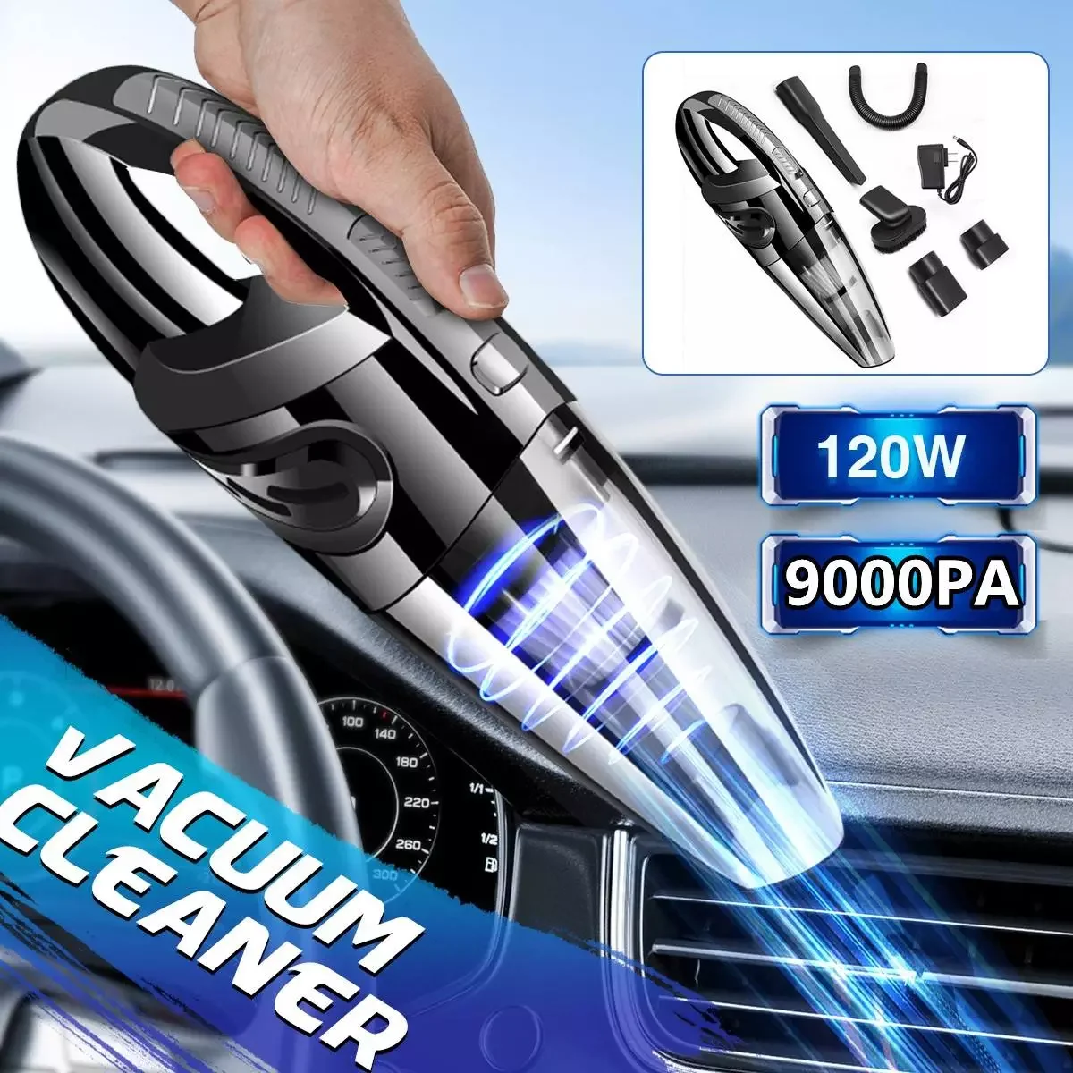 

9000pa Car Vacuum Cleaner Wireless Vacuum Cleaner Cordless 120WHandheld Portable Vacuum Cleaner For Auto Interior Home appliance