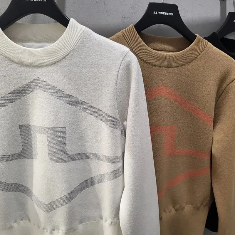 Autumn and winter golf women's round neck sweater casual long sleeved sweater thick warm keeping pullover soft jumper top