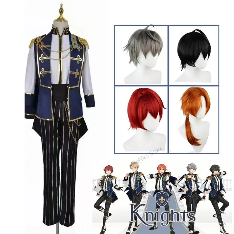 

Tsukinaga Leo косплей парик рыцарь костюм игра ансамбль звезды TrickStar Косплей Униформа нарукам араси СУУ Tsukasa Косплей XXXL