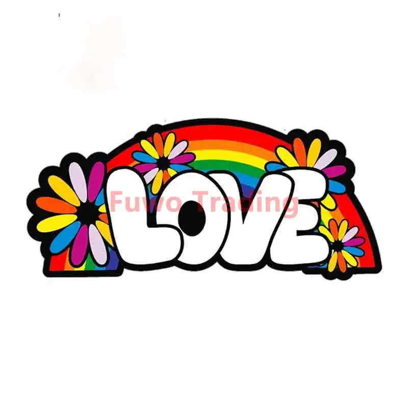 

Fuwo Trading Car Sticker Love Rainbow Flower Child Hippy Car Decal Car Beautiful Decoration Stickers PVC Best Selling Boutique