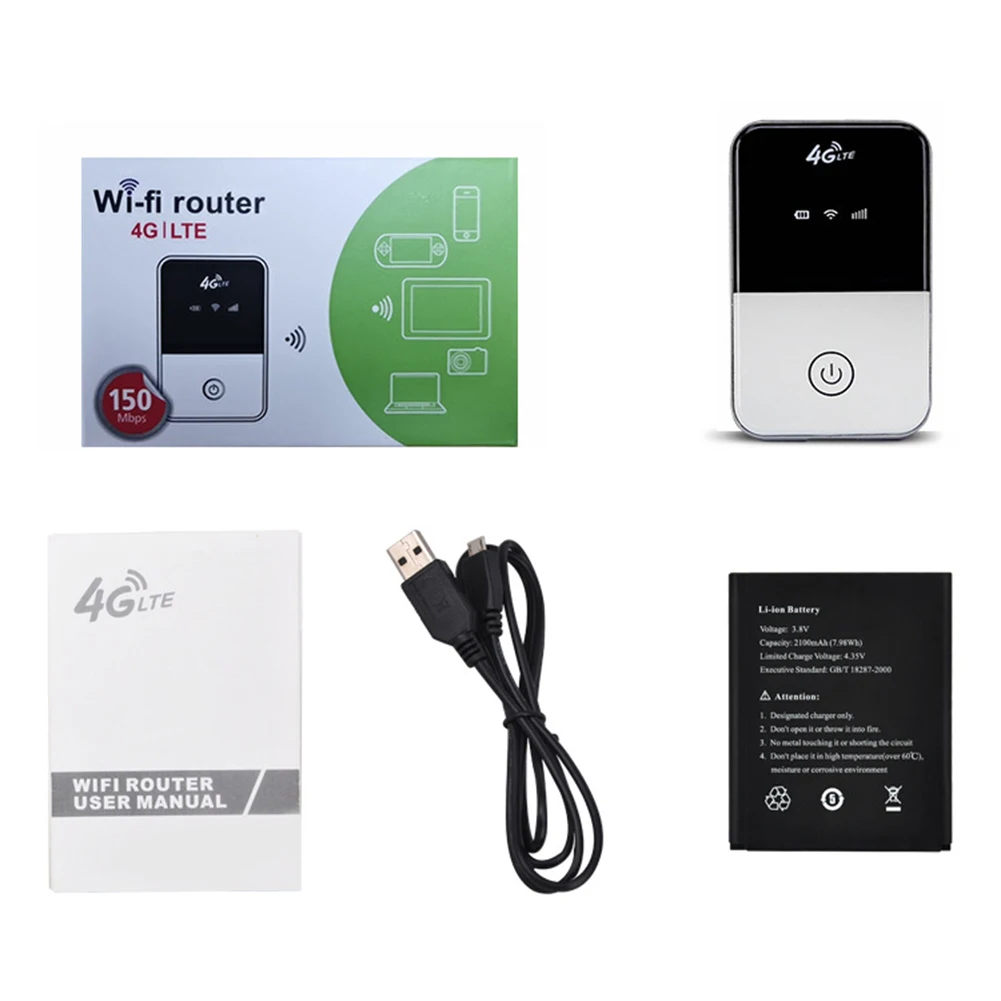 

Портативный Wi-Fi Мобильный роутер 150 Мбит/с высокоскоростной 4G Lte Карманный Wi-Fi роутер 2100 мАч литиевая батарея для дома и путешествий