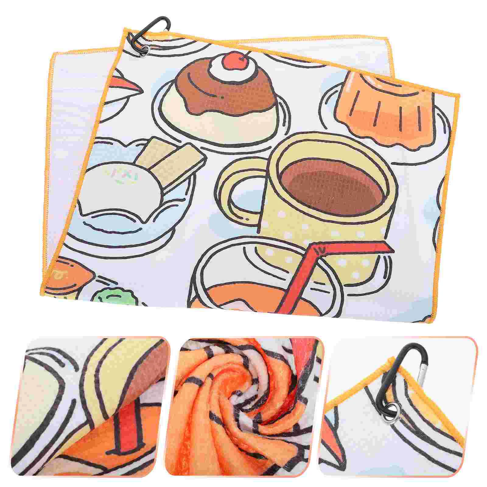 

Golf-club Clean Towel Printed Golfs Towel Dry Towel Golfing Towel with Clip for Gift