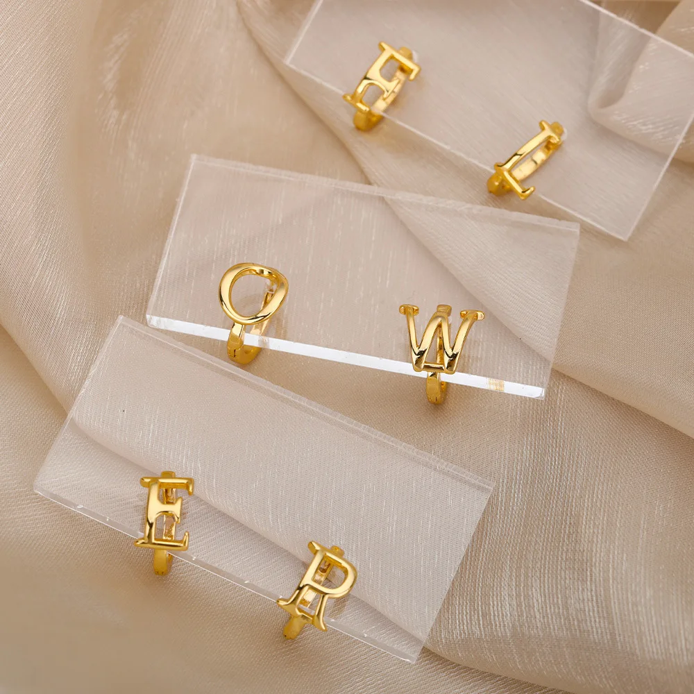 

Custom INS Fashion Gold Plated Hollow Letter Initial Hoop Earrings Women Girls 26 English Number Earrings Jewelry Christmas Gift