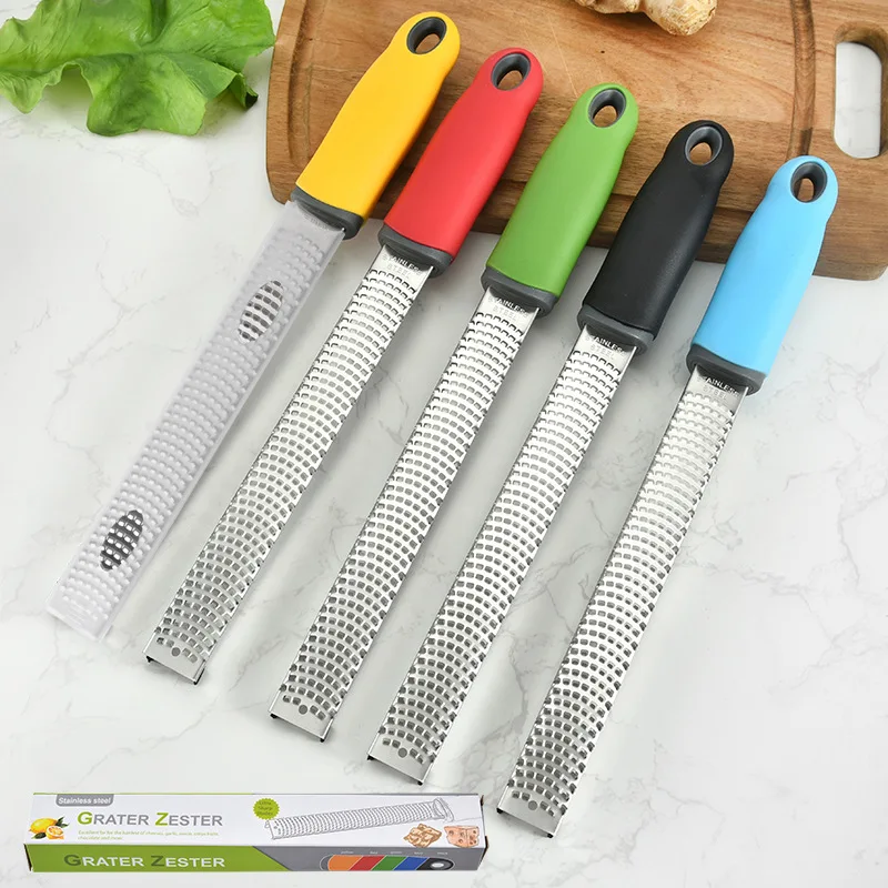 

1pc Random Color Citrus Lemon Cheese Grater Stainless Steel Mill Cheese Grater Tools Chocolate Lemon Zester Fruit Peeler