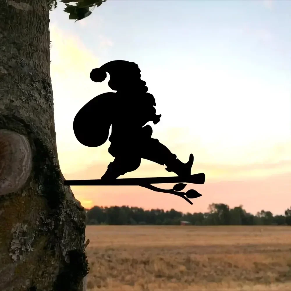 Металлическое настенное украшение Счастливый рождественский дедушка —