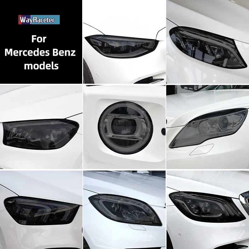 

2 Pcs Smoked Black TPU Sticker Car Headlight Protective Film For Mercedes Benz W222 W223 W166 C292 W167 W464 X166 X204 X167 W447