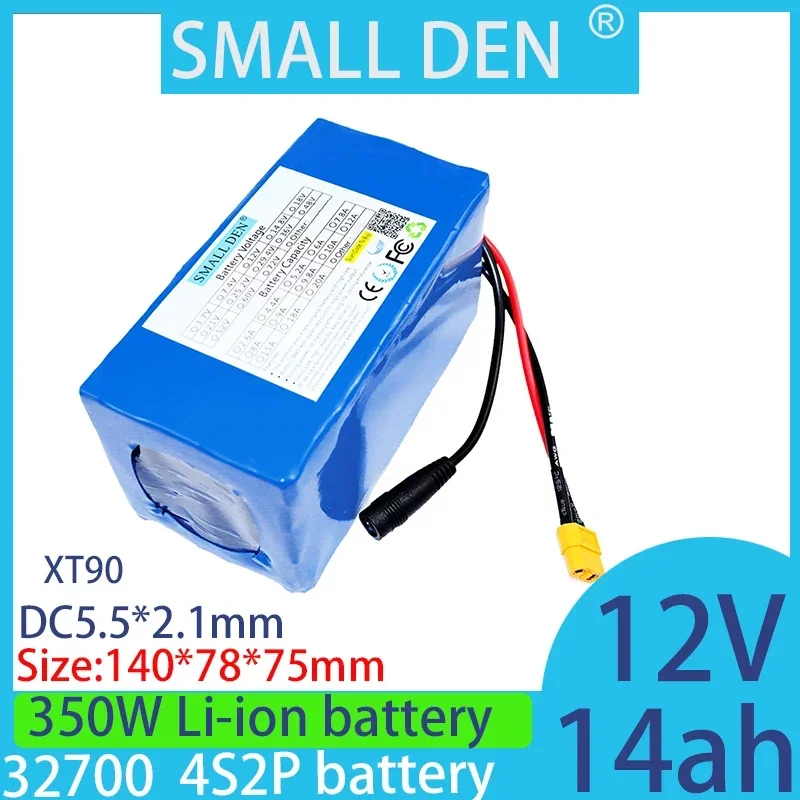 12 В 14 Ач 32700 Lifepo4 аккумулятор 4S2P со сбалансированным BMS 30 А одинаковый порт зарядка