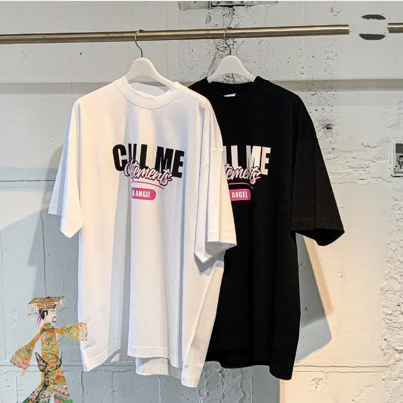 

VEEMENTS Crew Neck 100% Cotton Street Oversize Fashion Casual T-Shirt