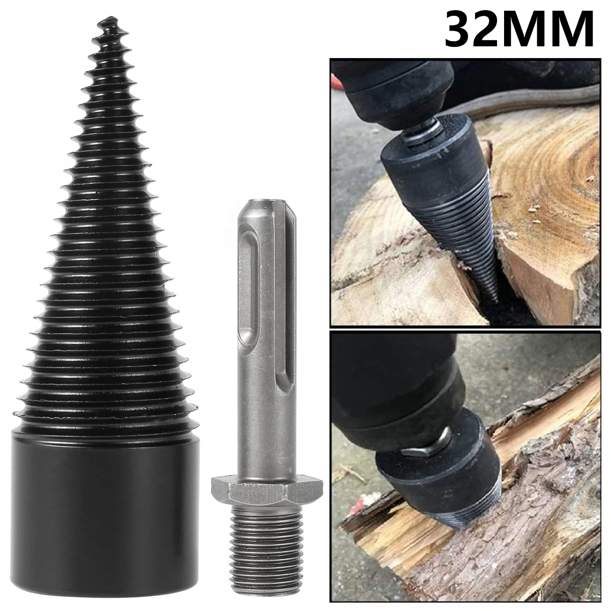 

Wood Splitting Drill Bit High Speed Steel Firewood Log Splitter Drill Bit Cone Drill Bit Woodworking Electric Drill Power Tool