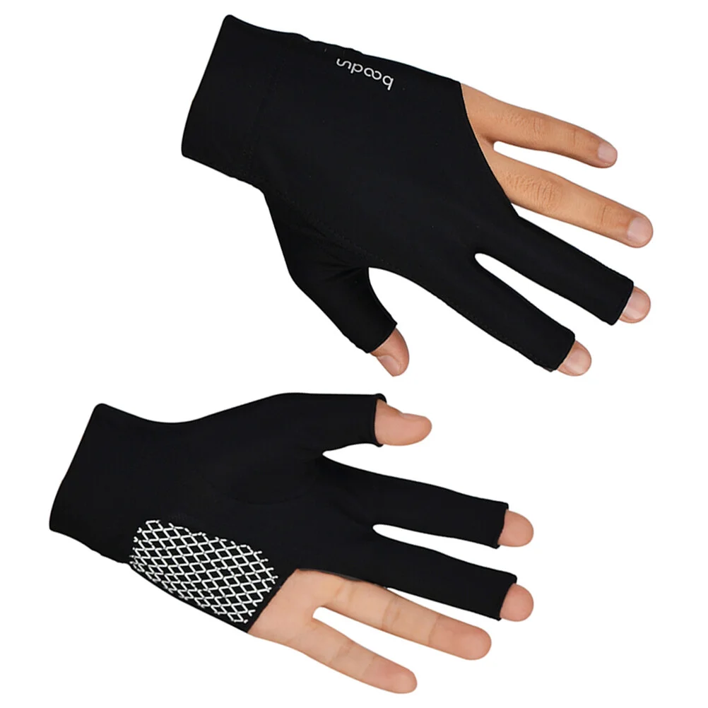 

Антиэластичные перчатки для игры в бильярд с 3 пальцами, быстросохнущие дышащие перчатки для мужчин