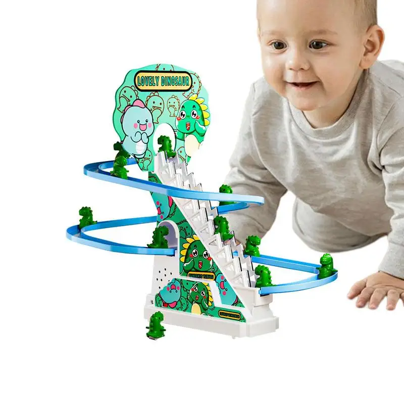 

Climbing Stair Toy For Kids Dinosaur Climbing Slide Toys Electric Track With Light And Music Educational Toy For Toddler Girls