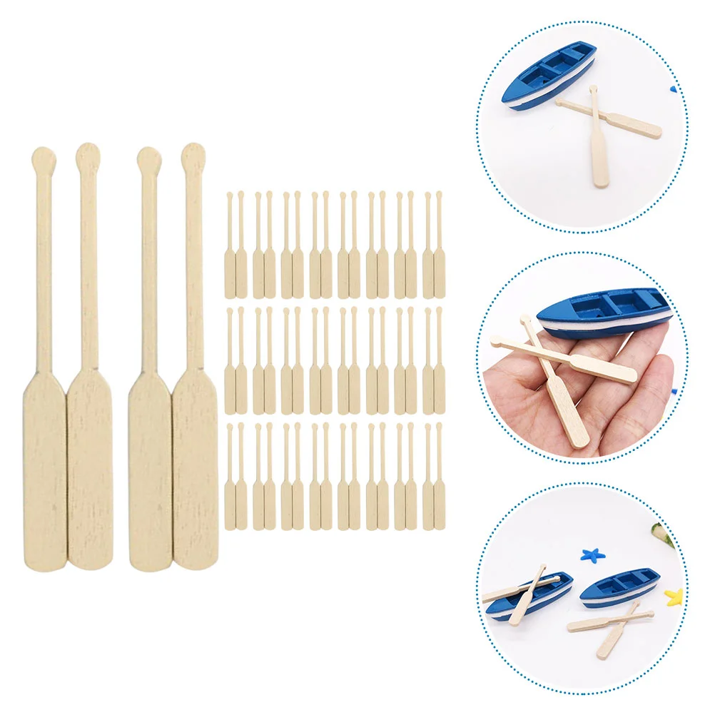 

Boat Wooden Sailing Paddle Mini Sailboat Miniature Model Nautical Decor Stand Figurines Ornaments Ship Oars Toy Oar Canoe Items