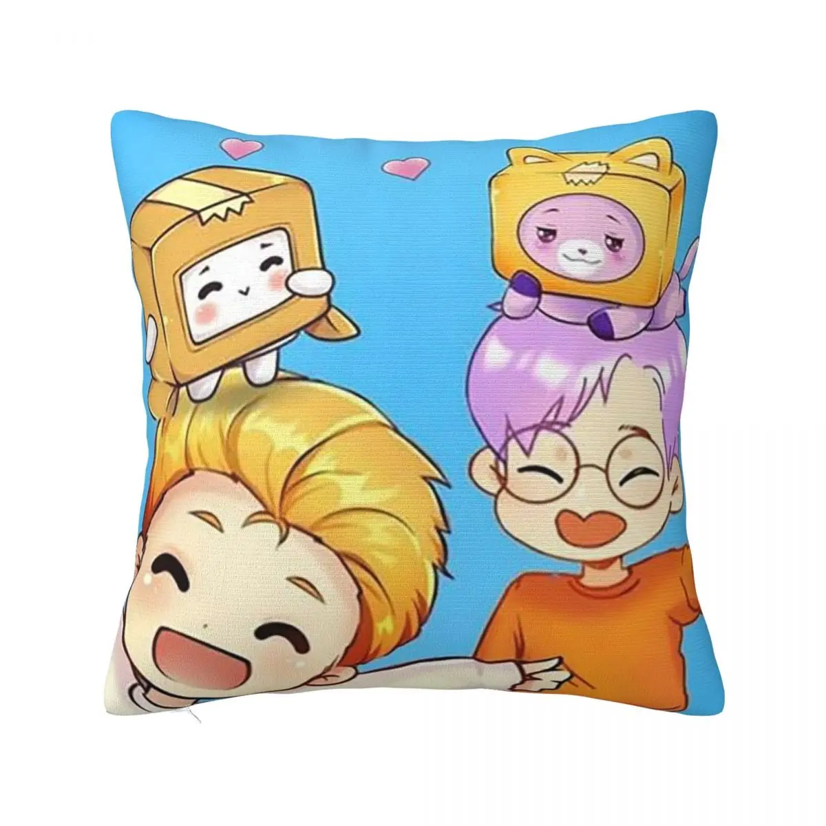

Lankybox Pillowcase Printed Polyester Cushion Cover Decorative Boxy And Rocky Gift Throw Pillow Case Cover Home 45*45cm
