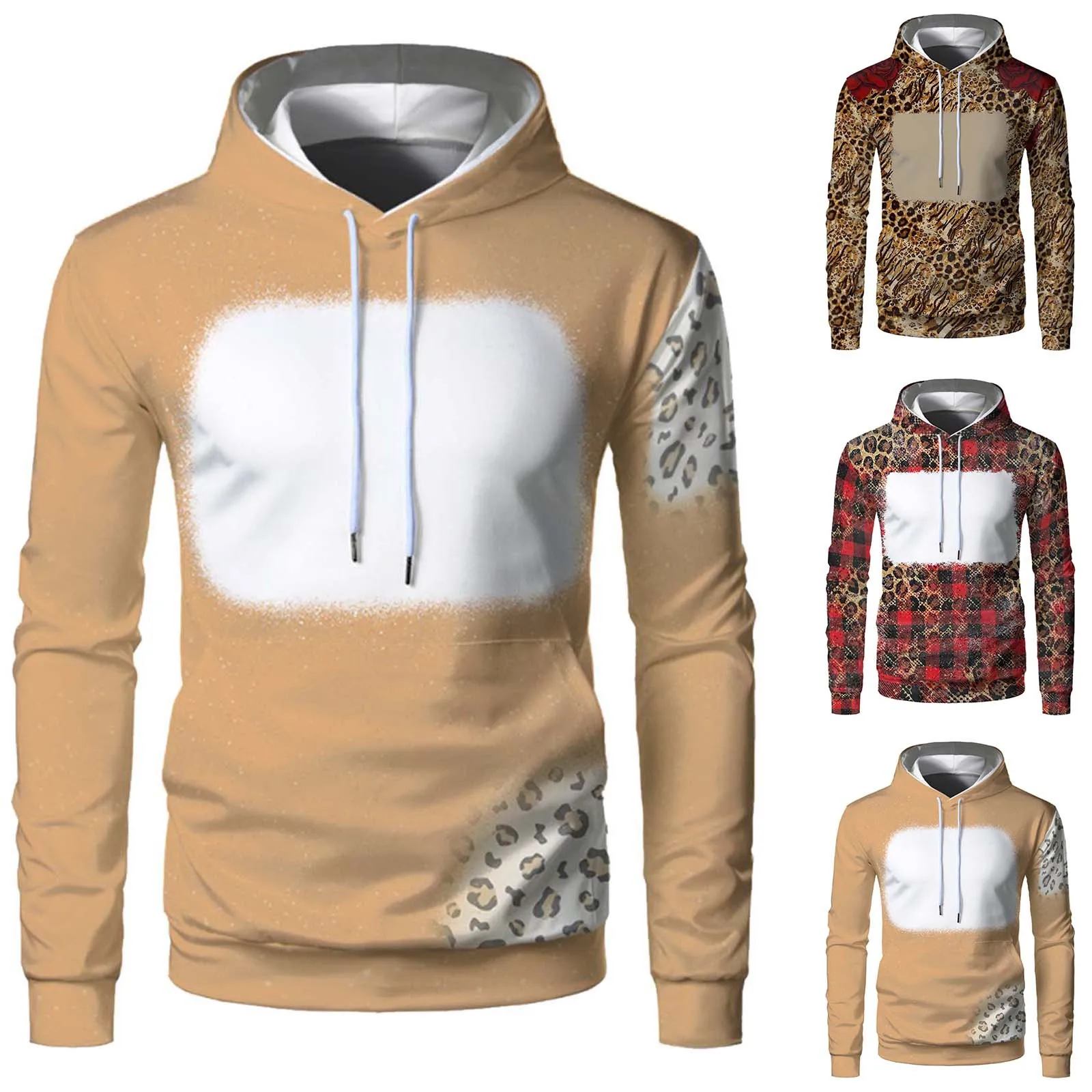 

Men Printing Sweatshirt Long Sleeved Hooded Collar Pullover Sweatshirt Male Casual Blouse Temperament Pullover Heated Hoodie