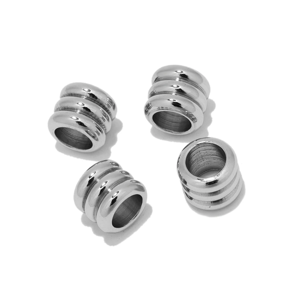 

20Pcs Stainless Steel 3mm 4mm 5mm Width Big Hole Spacer Beads for DIY Tube Beads Wholesale Jewelry Charm Necklace Bracelet