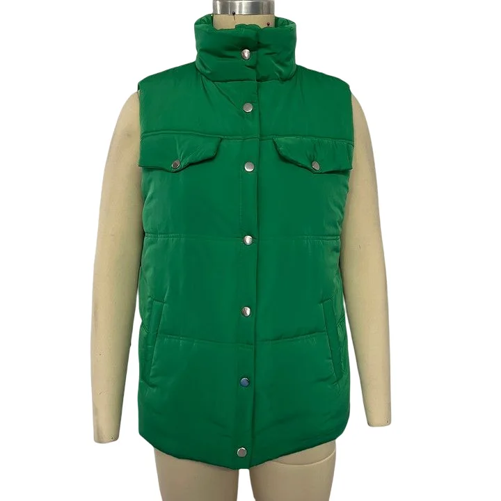 Fashionable and Versatile Personality Press Button Vest Female 2022 Autumn and Winter New Sleeveless Trendy Cardigan Jacket