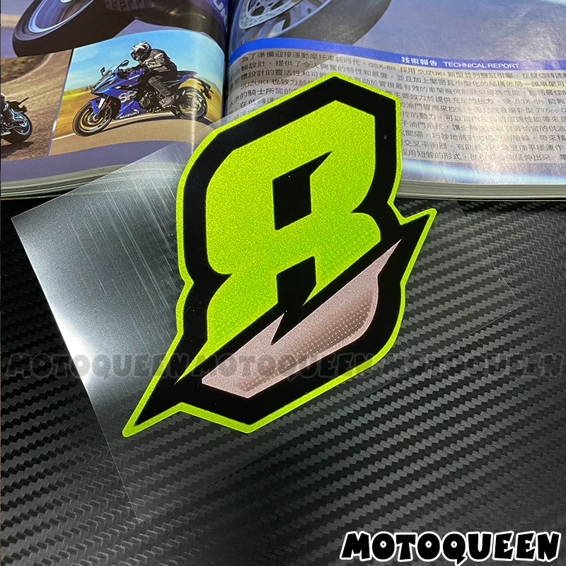 

Гоночный номер 123456789, наклейки, боковая крышка топливного бака мотоцикла, ветровой обтекатель, наклейка на шлем для Suzuki Kawasaki Honda BMW Ducati