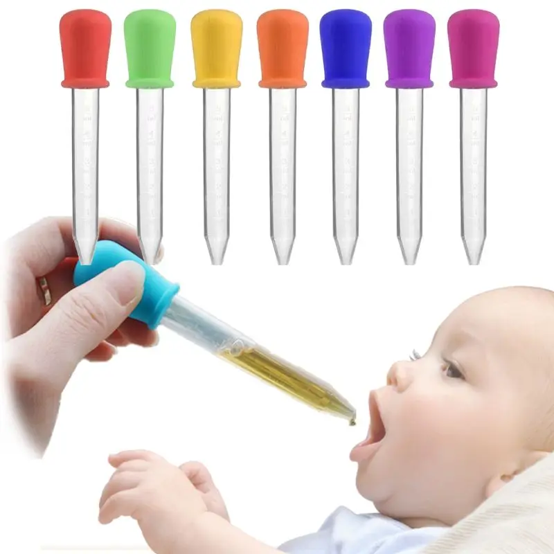 

5ml Silicone Pipette Liquid Food Bulb Tip Eye Dropper Clear Plastic Baby Feeding Medicine Spoon Burette Infant Utensils
