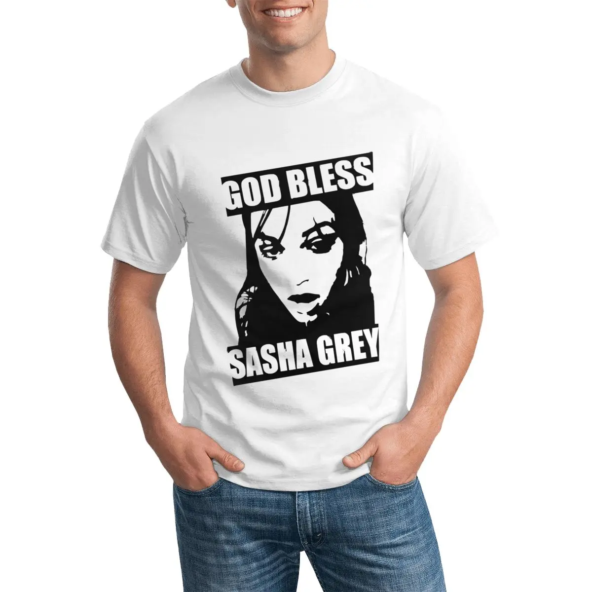 Винтажная футболка God Bless Мужская Саша Серая винтажная хлопковая Пляжная с