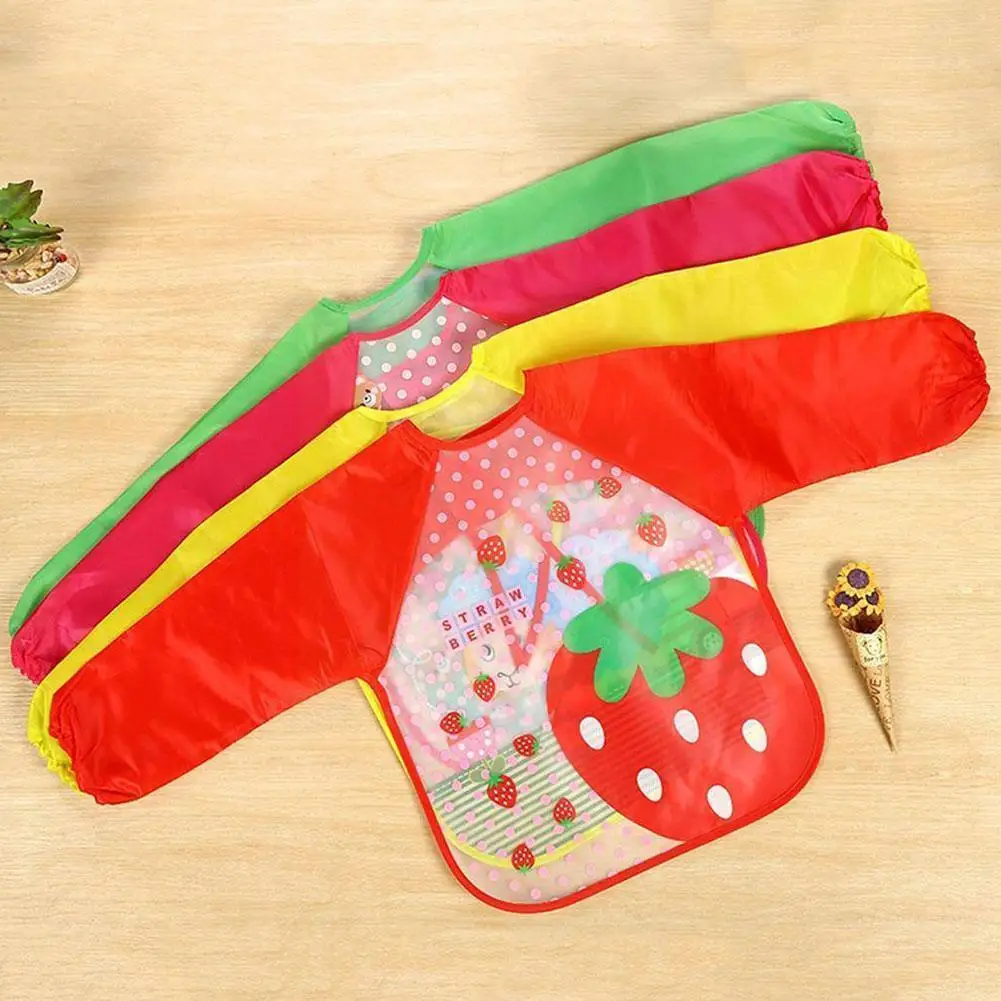

Baby Bibs Kids Long Sleeve Scarf Kids Drawing Game Supplies Apron Waterproof Feeding Baby A5O7