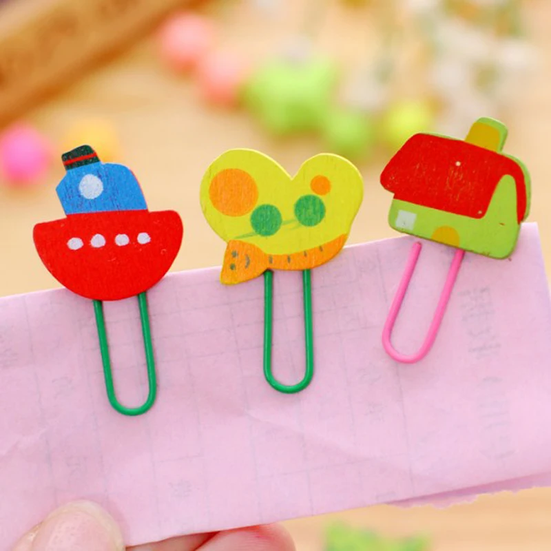 30 Pcs Mini Wood Bookmark Bookmarks Creative Teachers Students School Office Supplies Stationery Paper Clips |