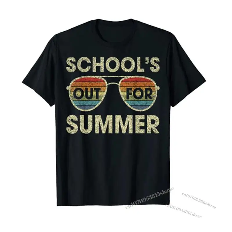 

Retro Last Day of School Schools-Out for Summer Fashion Vacation Teacher Students T-Shirt Schoolwear Clothes Graphic Tee Tops